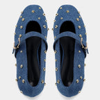Denim flat shoes